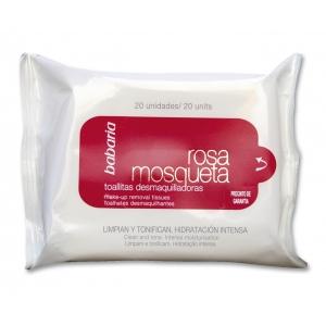TOALLITAS DESMAQUILLADORAS BABARIA ROSA MOSQUETA 20 1